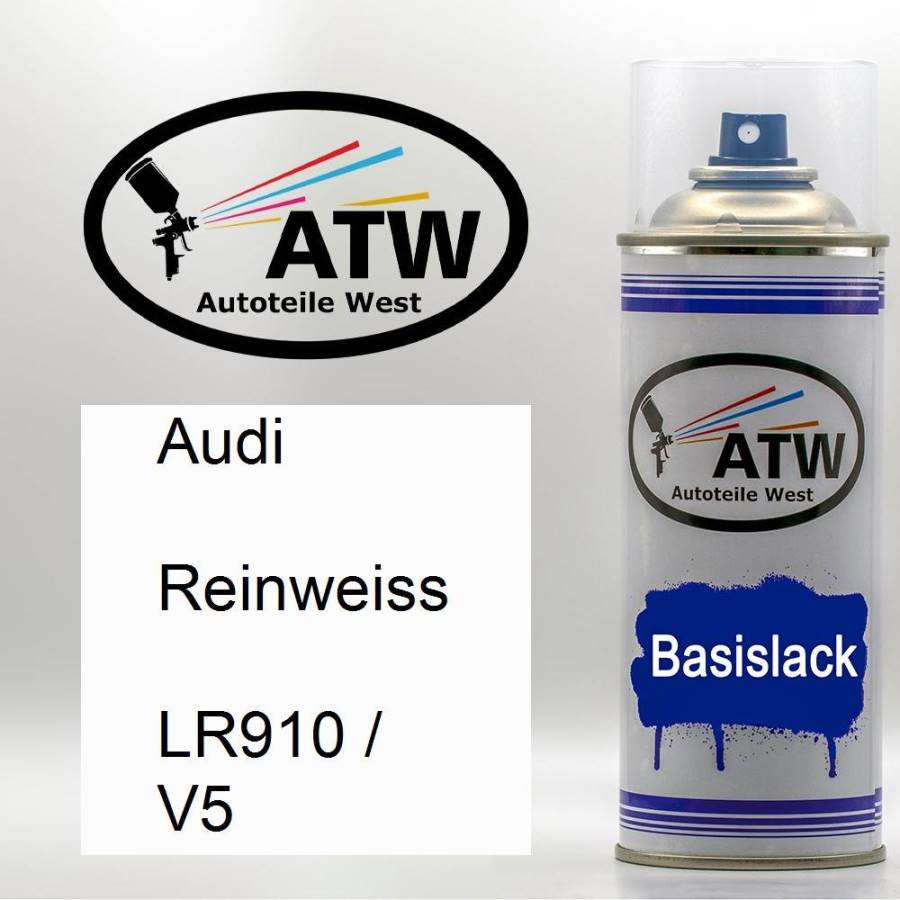 Audi, Reinweiss, LR910 / V5: 400ml Sprühdose, von ATW Autoteile West.